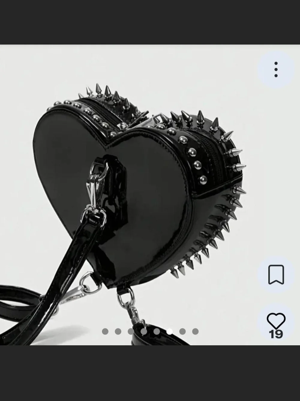 Spiked Black Heart Studded Backpack Bag - Women